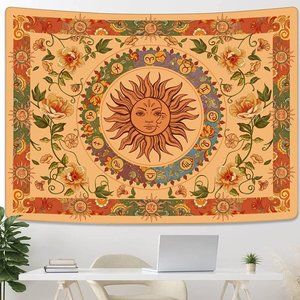 Sun and Moon Hippie Indie Wall Decor Tapestry